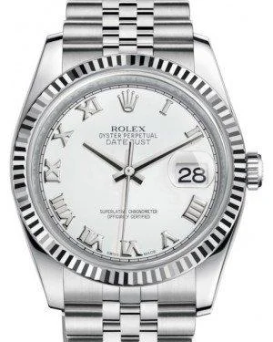 Ceramic Cased Watches with Mother-of-Pearl DialsRolex Datejust 36 White Gold/Steel White Roman Dial & Fluted Bezel Jubilee Bracelet 116234