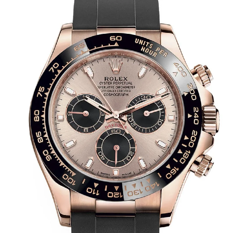 Wooden Cased Watches for a Natural LookRolex Cosmograph Daytona Everose Oysterflex Sundust Dial 116515LN