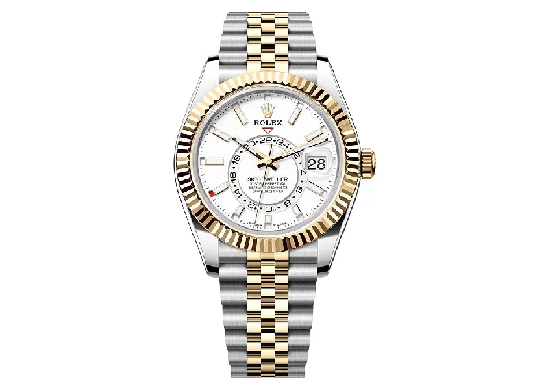 Luxury Brand Automatic Watches for MenRolex Sky Dweller 42mm 326933 Two-Tone Jubilee White Dial