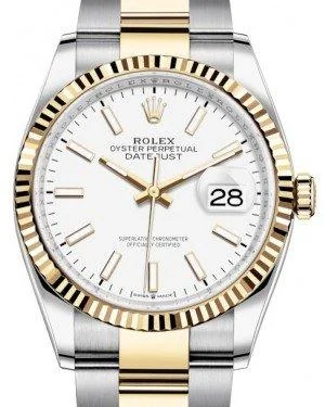 Traveler’s Watches with World Time FunctionRolex Datejust 36 Yellow Gold/Steel White Index Dial & Fluted Bezel Oyster Bracelet 126233