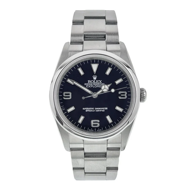 Wristwatches with Second Time Zone FeatureRolex Explorer Stainless Steel Black Dial 36mm Automatic Men’s Watch 114270