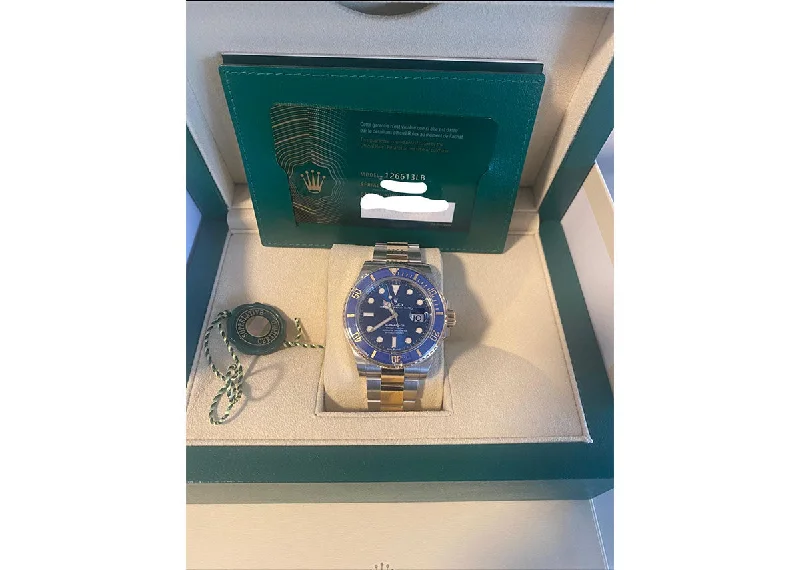 Watches with Embossed Dials for a Textured LookRolex Submariner Date 41mm 126613LB Two Tone Oyster Blue Dial