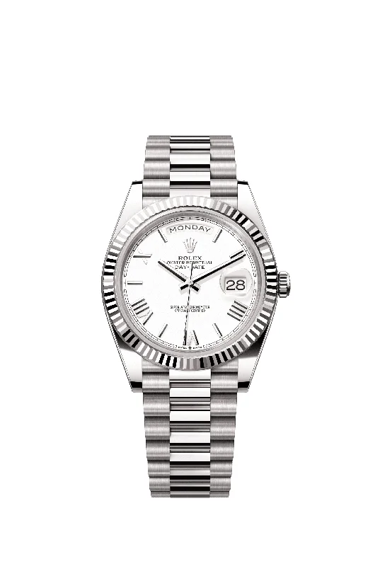 Mechanical Watches with Hand-Winding MechanismRolex Day-Date 40 mm 228239 President Fluted White Dial