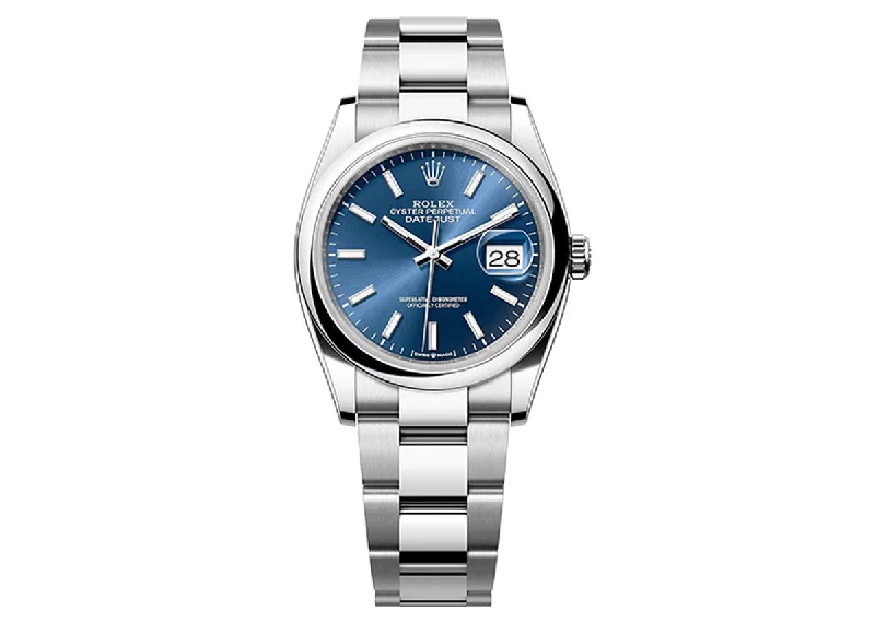 Analog-Digital Hybrid Watches for Dual FunctionalityRolex DateJust 36mm 126200 Oystersteel Bright Blue Dial