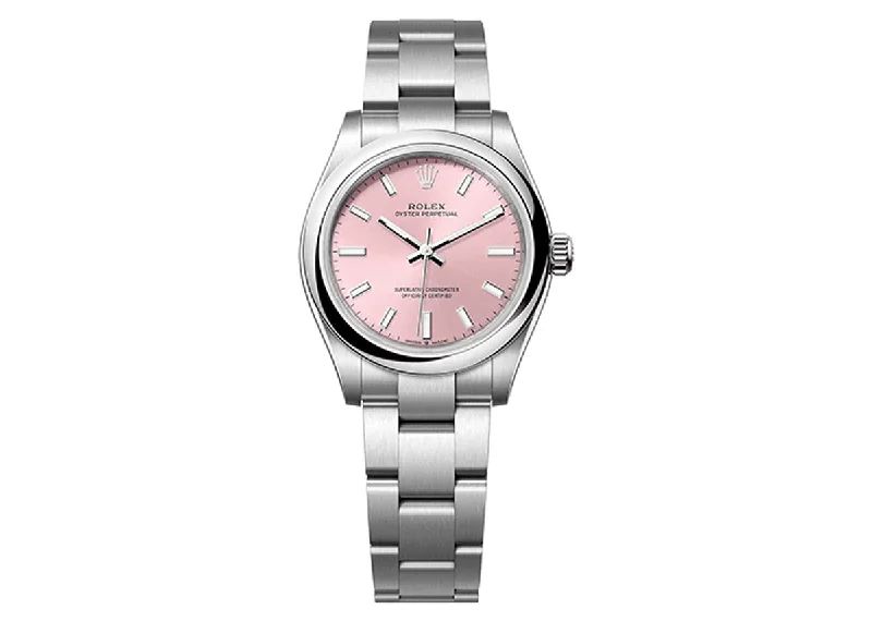 Round Dial Watches with Roman NumeralsRolex Oyster Perpetual 31mm 277200 Oystersteel Pink Dial