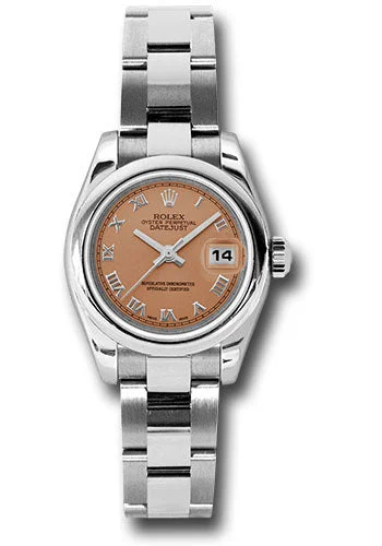 Watches with Heart Rate and Blood Pressure MonitorRolex Steel Lady-Datejust 26 Watch - Domed Bezel - Pink Roman Dial - Oyster Bracelet - 179160 pro