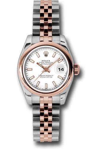 Square Dial Watches with Modern DesignRolex Steel and Everose Gold Rolesor Lady Datejust 26 Watch - Domed Bezel - White Index Dial - Jubilee Bracelet - 179161 wsj