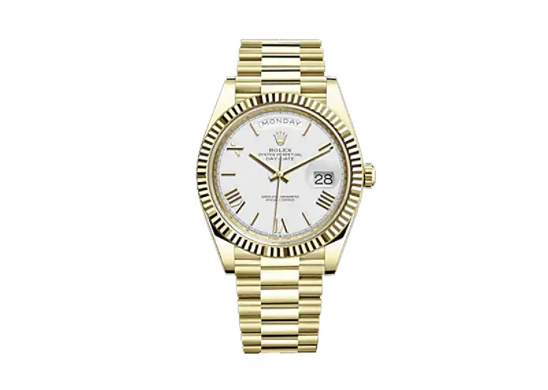 Outdoor Adventure Watches with CompassRolex DayDate 40mm 228238 Yellow Gold President White Dial