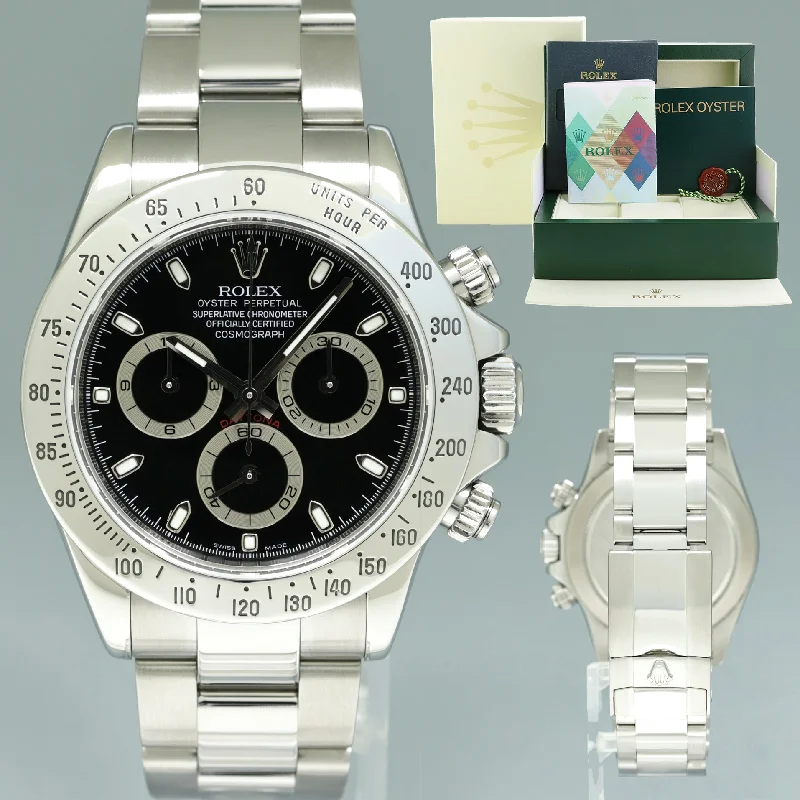 Watches with Silicone Straps for a Soft Feel2007 MINT PAPERS Rolex Daytona 116520 White Chronograph Steel 40mm Watch Box