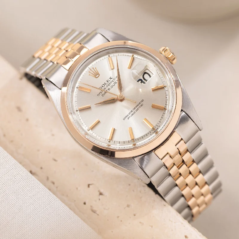 Minimalist Analog Watches for Everyday WearRolex Datejust Silver Dial Steel and Rose Gold Ref. 1600