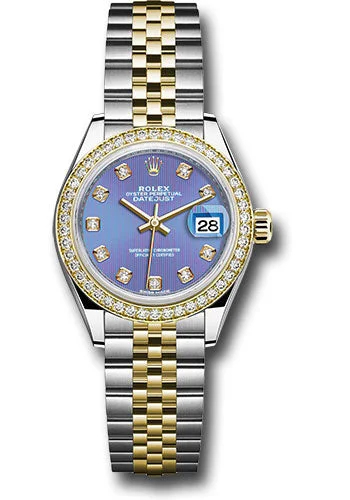 Casual Watches for Weekend OutingsRolex Steel and Yellow Gold Rolesor Lady-Datejust 28 Watch - Diamond Bezel - Lavender Diamond Dial - Jubilee Bracelet - 279383RBR ldj