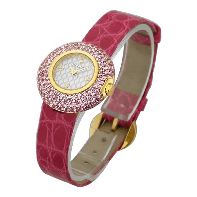 Traveler’s Watches with World Time FunctionRolex Cellini Orchidea 6201 Oro giallo 18 kt con Zaffiri rosa Ref.  6201/8 - ON5637