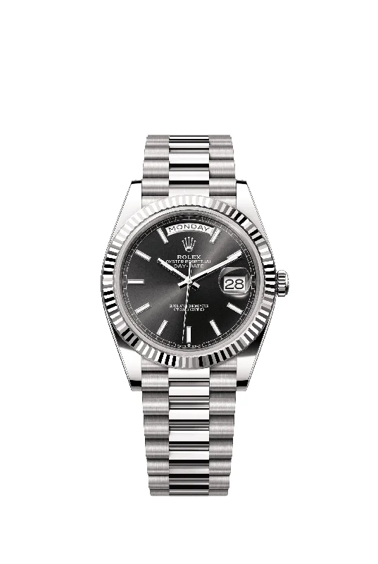 Women’s Dress Watches with Elegant StrapsRolex Day-Date 40 mm 228239 President Fluted Black Dial