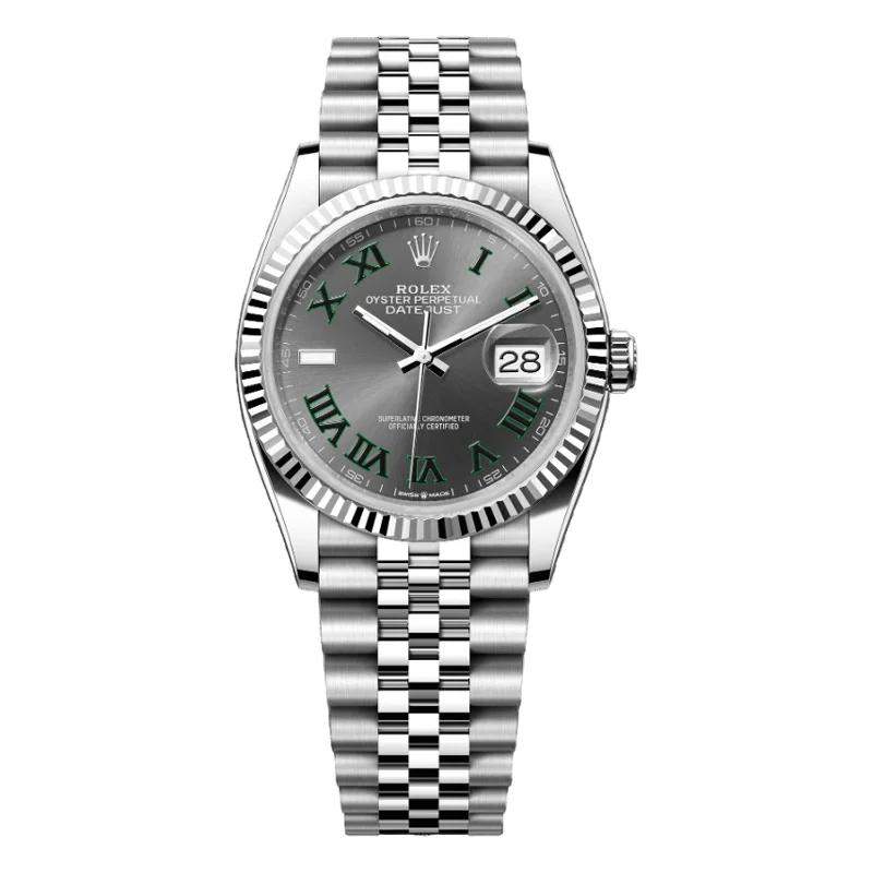 Retro-Inspired Quartz Watches for Retro LoversRolex Datejust Wimbledon 36mm 126234-0045 Grey and Green Roman Dial, Unworn 2024