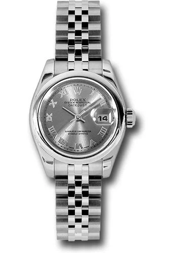 Stainless Steel Dress Watches for BusinessmenRolex Steel Lady-Datejust 26 Watch - Domed Bezel - Rhodium Roman Dial - Jubilee Bracelet - 179160 rrj