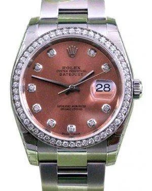 Ceramic Cased Watches with Mother-of-Pearl DialsRolex Datejust 116200 Diamond Pink Oyster 36mm NEW