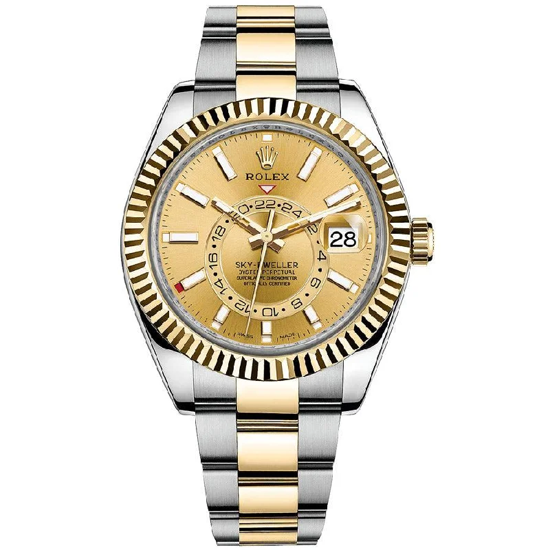 Hybrid Smartwatches with Traditional Watch AestheticsRolex Sky-Dweller 42mm 326933 Champagne Dial