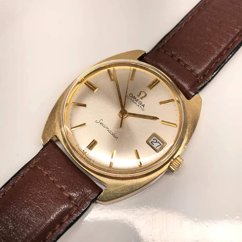 Watches with Multiple Time Zone Displays1966 Omega Seamaster 6736 14K Yellow Gold Caliber 563 Date Automatic Wristwatch