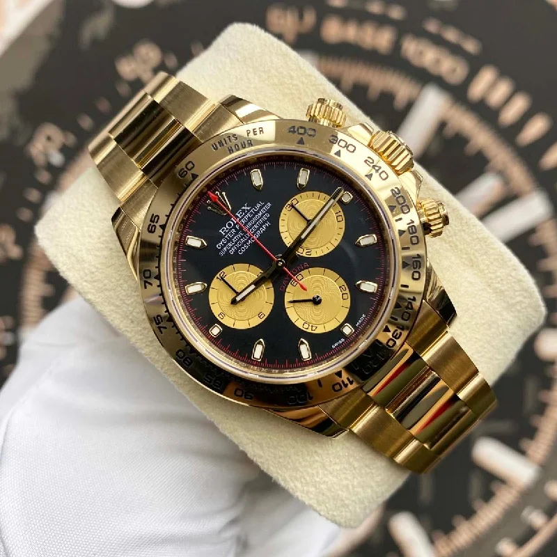 Watches with Baton-Style Hands for a Classic LookRolex Daytona 40mm Yellow Gold 116508 "Paul Newman" Black Dial