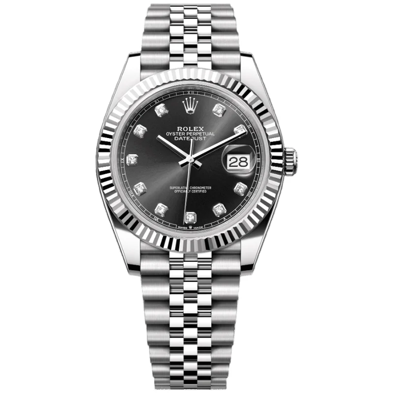 Watches with Matte Finish Cases for a Sophisticated LookRolex Datejust 41mm 126334-0012 Black Diamond Dial, Unworn 2024