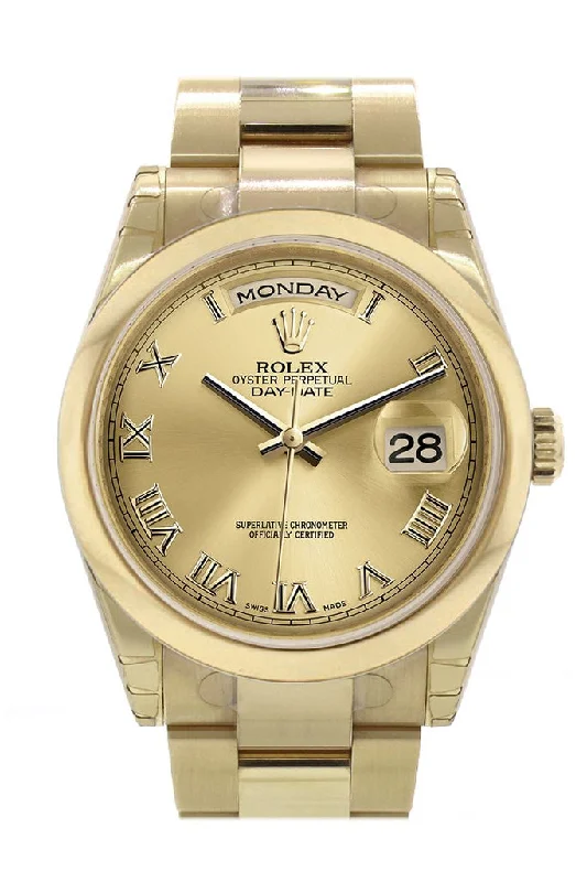 Casual Watches for Weekend OutingsRolex Day-Date 36 Champagne Roman Dial Yellow Gold Watch 118208