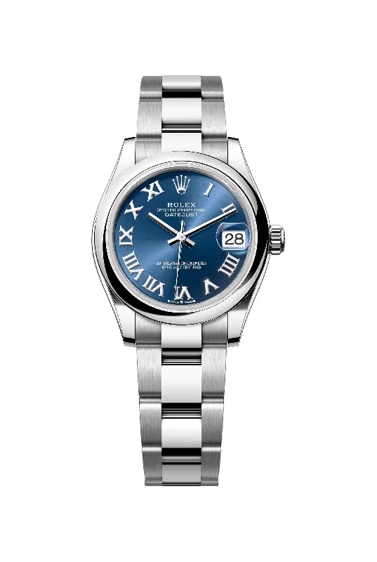 Dressy Watches for Evening EventsRolex Watch Datejust 31mm Oystersteel Domed Bezel, Bright Blue Roman Dial, Oyster Bracelet 278240-0017