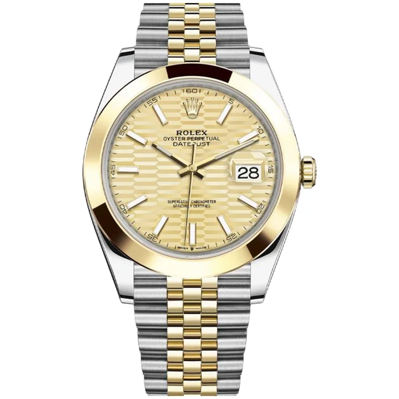 Watches with Power Reserve Indicator (for mechanical)Rolex Datejust 41mm 126303 Yellow Gold Motif Index Dial, Worn 2022