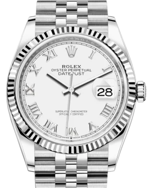 Solar-Powered Watches for Eco-Conscious UsersRolex Datejust 36mm White Gold/Steel White Roman Dial & Fluted Bezel Jubilee Bracelet 126234 - NEW