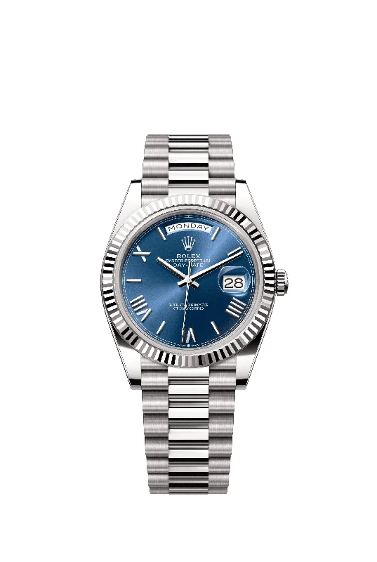 Vintage Style Mechanical Watches for CollectorsRolex Day-Date 40 mm 228239-0007 President Fluted Blue Dial