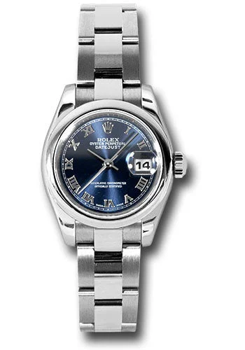 Watches with GMT FunctionRolex Steel Lady-Datejust 26 Watch - Domed Bezel - Blue Roman Dial - Oyster Bracelet - 179160 bro