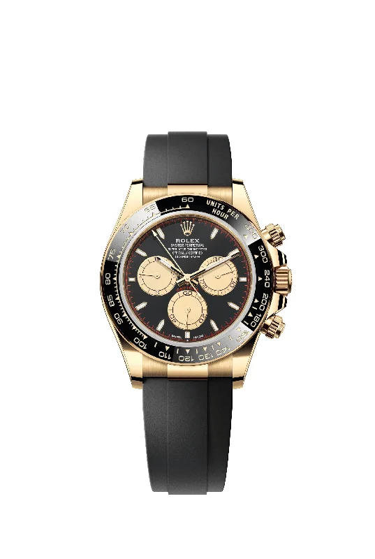 Wristwatches with Second Time Zone FeatureRolex Cosmograph Daytona 40 mm 126518LN Oysterflex Black Dial