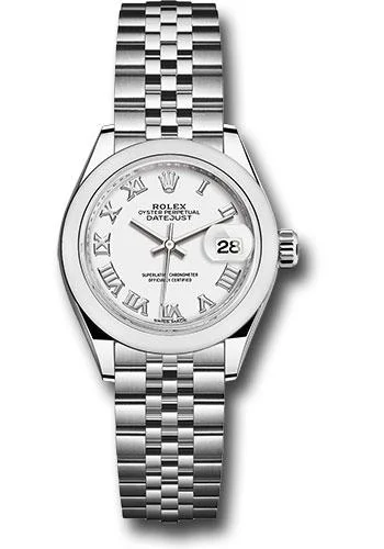 Outdoor Adventure Watches with CompassRolex Steel Lady-Datejust 28 Watch - Domed Bezel - White Roman Dial - Jubilee Bracelet - 279160 wrj