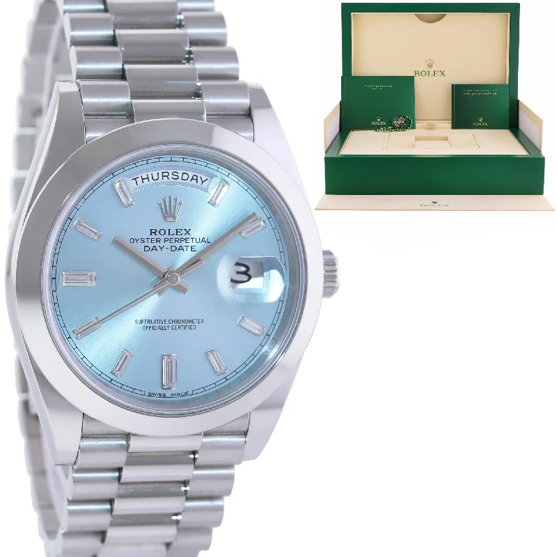 Digital Watches with Timer FunctionMINT 2019 Rolex Platinum President Day Date Blue Baguette Diamond 228206 Watch Box