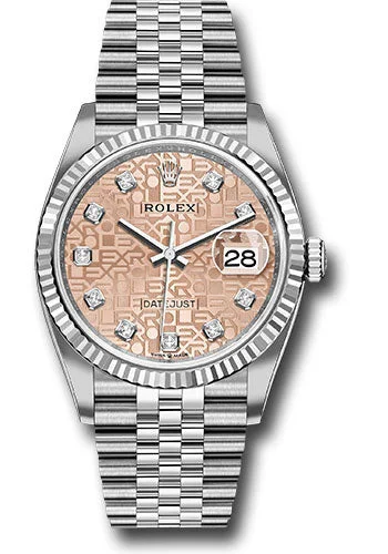 Analog-Digital Hybrid Watches for Dual FunctionalityRolex Steel Datejust 36 Watch - Fluted Bezel - Pink Jubilee Diamond Dial - Jubilee Bracelet - 126234 pjdj