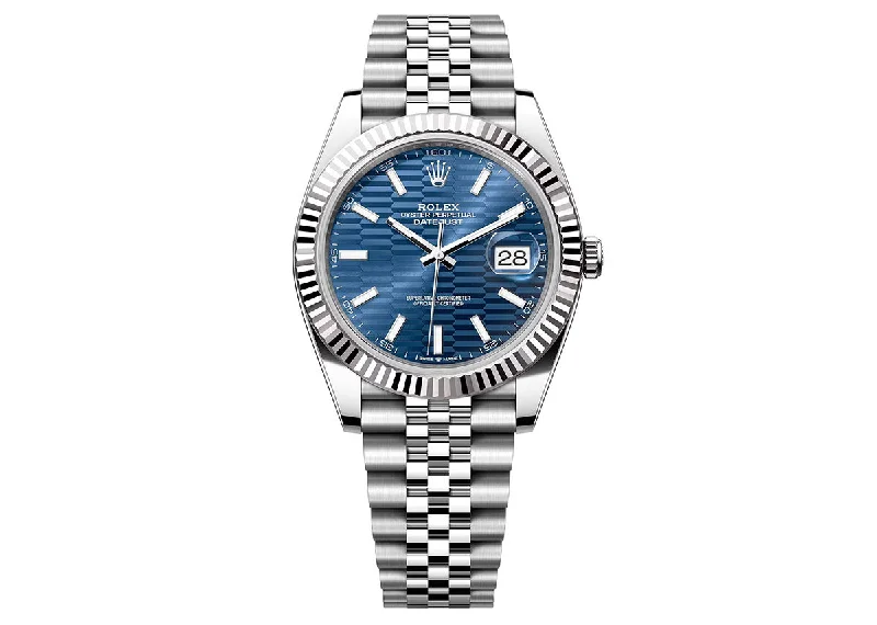 Digital Watches with Timer FunctionRolex DateJust 41mm 126334 Jubilee Fluted Bright Blue Motif Dial