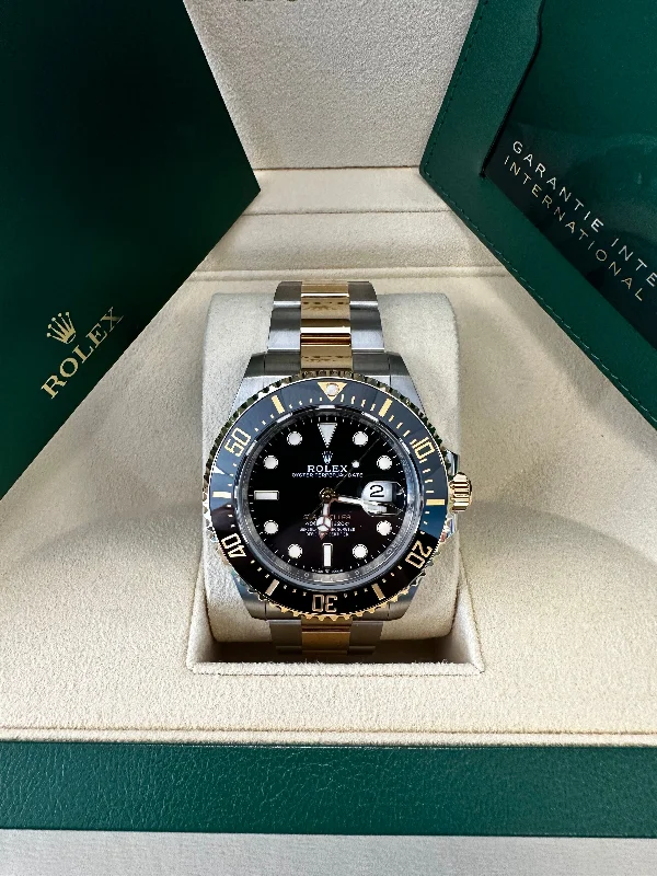 Watches with Silicone Straps for a Soft FeelRolex Sea-Dweller 43mm 126603 Two-Tone Oyster Black Dial