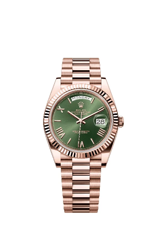 Titanium Cased Watches for Lightweight ComfortRolex Day-Date 40 mm 228235 President Fluted Green Dial