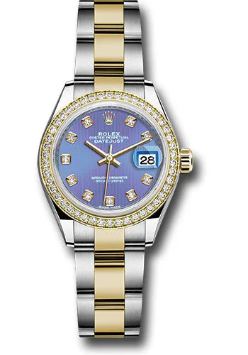 Titanium Cased Watches for Lightweight ComfortRolex Steel and Yellow Gold Rolesor Lady-Datejust 28 Watch - Diamond Bezel - Lavender Diamond Dial - Oyster Bracelet - 279383RBR ldo