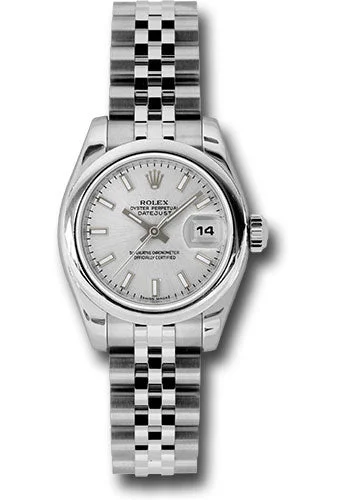 Chronograph Watches for Sports EnthusiastsRolex Steel Lady-Datejust 26 Watch - Domed Bezel - Silver Index Dial - Jubilee Bracelet - 179160 ssj