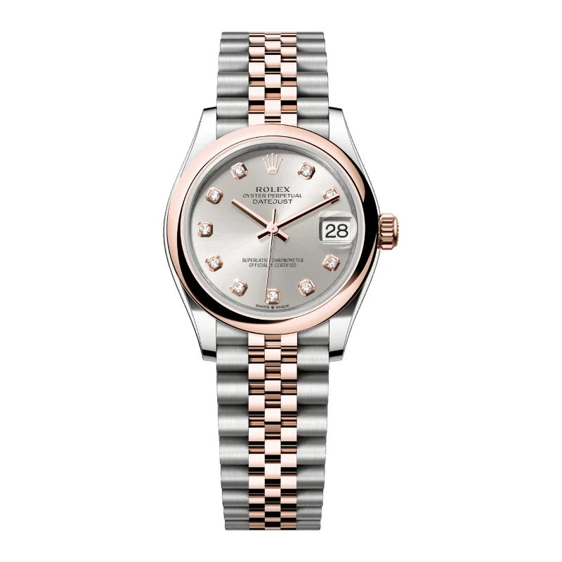 Military Style Watches with Luminescent HandsRolex Lady Datejust 278241-0016 Rose Gold, Silver Diamond Dial, Unworn 2024