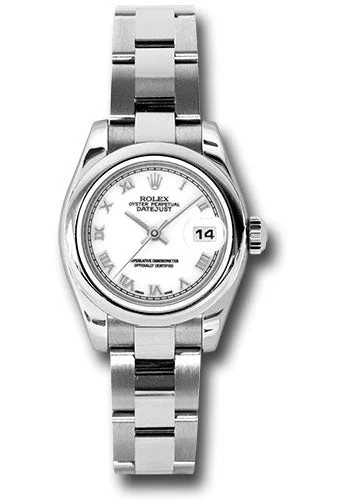 Watches with Embossed Dials for a Textured LookRolex Steel Lady-Datejust 26 Watch - Domed Bezel - White Roman Dial - Oyster Bracelet - 179160 wro