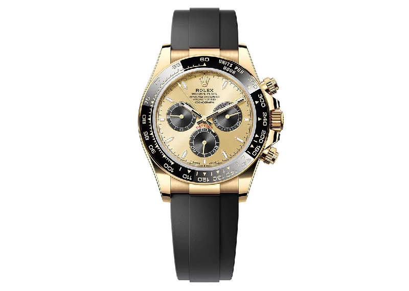 Chronograph Watches for Sports EnthusiastsRolex Daytona 40mm 116518 Yellow Gold Oysterflex Champagne Dial