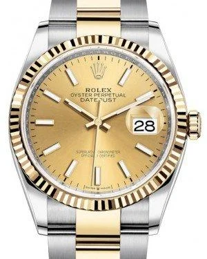 Skeleton Dial Mechanical Watches for Mechanics FansRolex Datejust 36 126233 Champ Index Dial Stainless & Yellow Gold Oyster Band