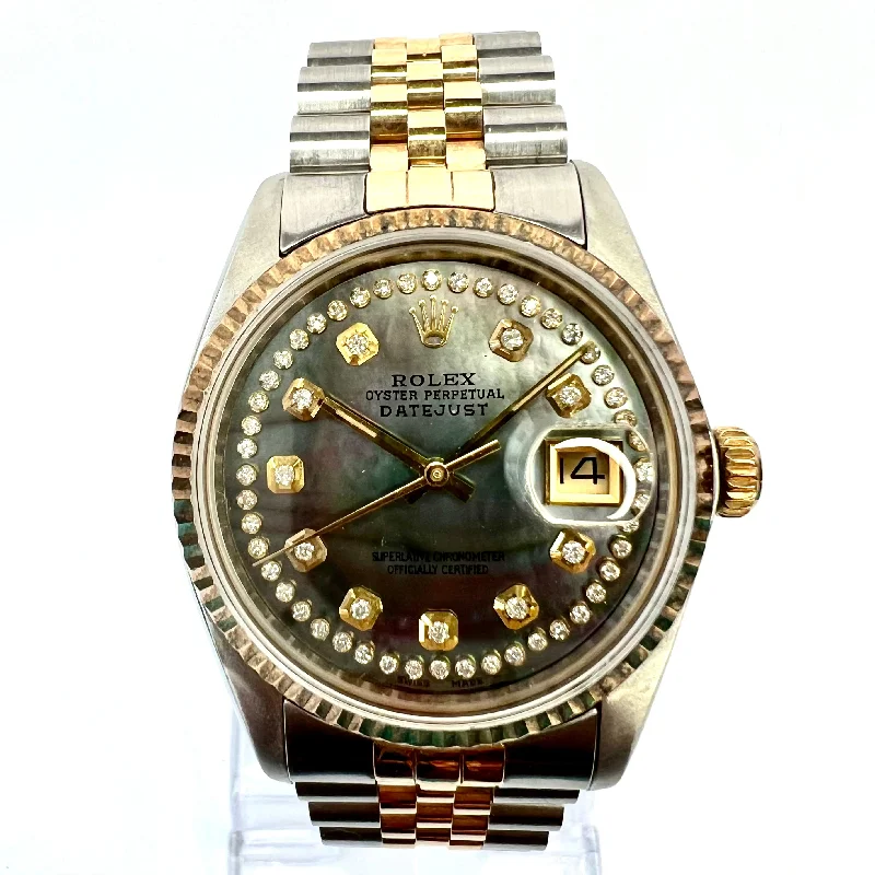 Wooden Cased Watches for a Natural LookROLEX DATEJUST Automatic 36mm 2 Tone Diamond Watch Jubilee Bracelet