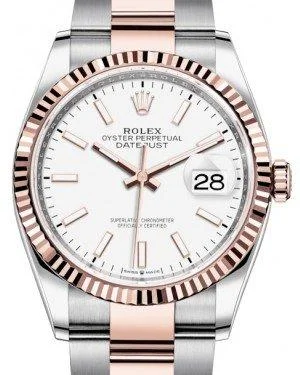 Watches with Rubber Straps for Comfort and DurabilityRolex Datejust 36 Rose Gold/Steel White Index Dial & Fluted Bezel Oyster Bracelet 126231