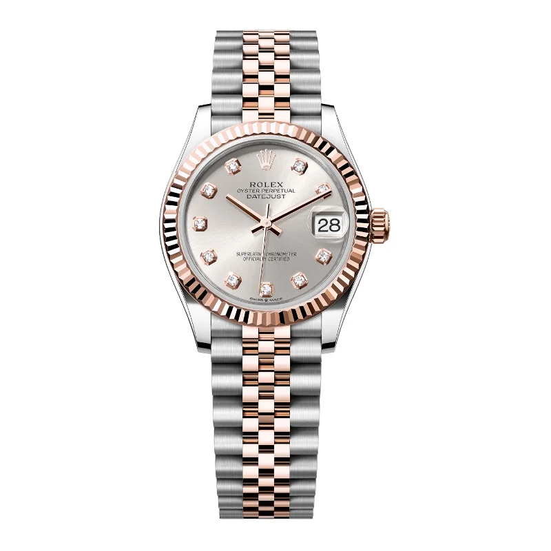 Vintage Style Mechanical Watches for CollectorsRolex Lady Datejust 31mm 278271-0016 Rose Gold, Silver Diamond Dial, Unworn 2024