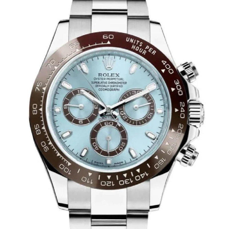 Stainless Steel Mesh Strap Watches for a Sleek LookRolex Cosmograph Daytona Platinum Ice Blue Dial 116506-0001