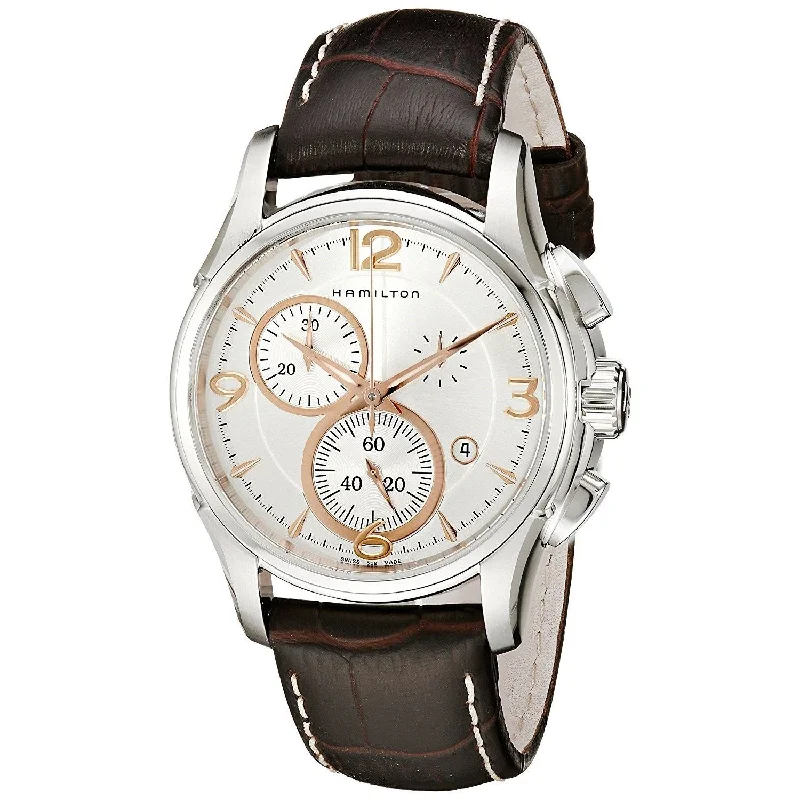 Watches with Multiple Time Zone DisplaysHamilton Men's H32612555 Jazzmaster Chronograph Automatic Brown Leather Watch