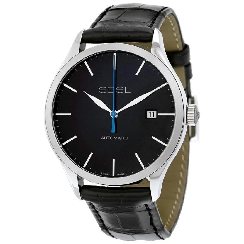 Watches with Matte Finish Cases for a Sophisticated LookEbel Men's 1216089 Classic Automatic Black Leather Watch