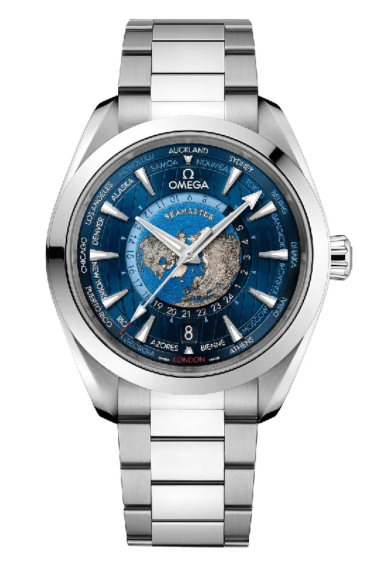 Titanium Cased Watches for Lightweight ComfortOmega Seamaster Aqua Terra GMT Worldtimer 220.10.43.22.03.001